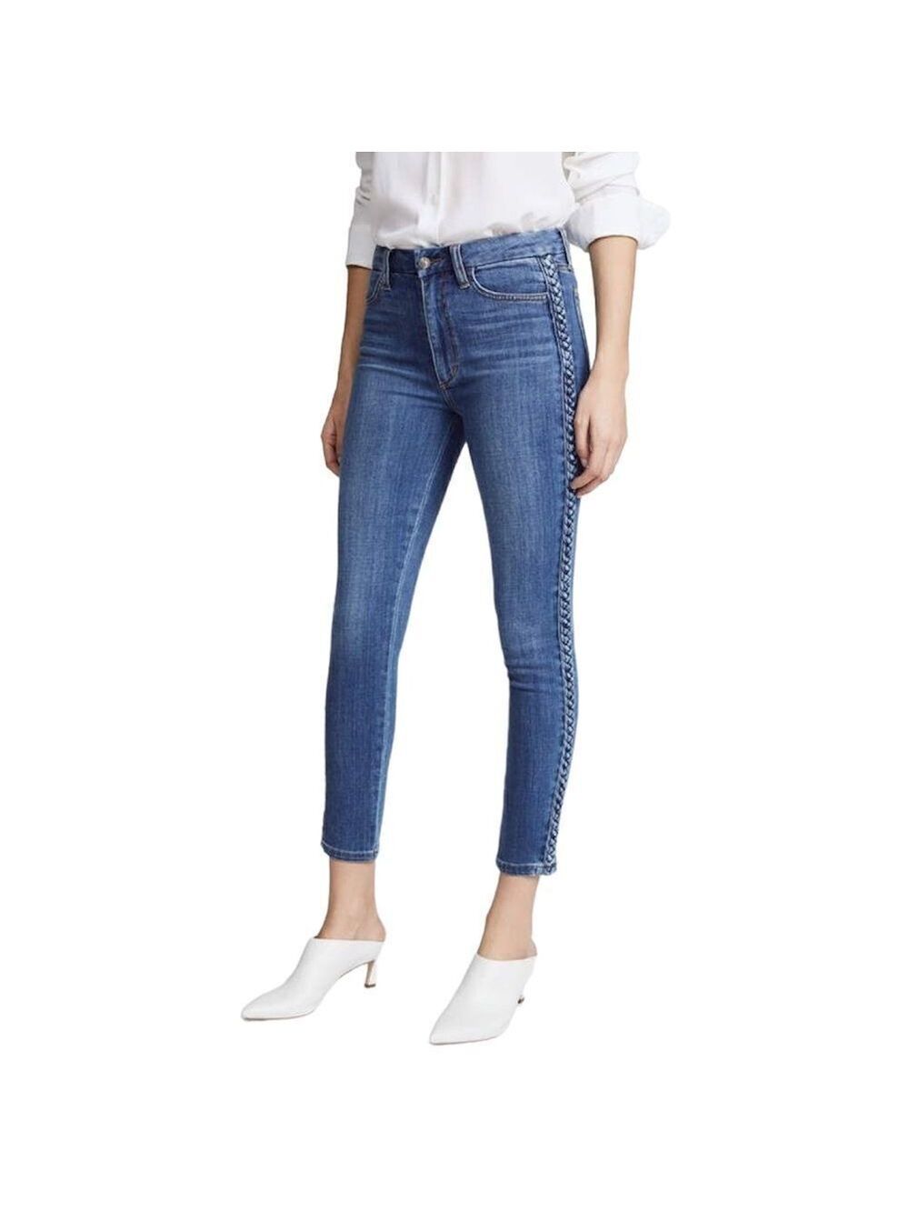 Joe's Jeans The Charlie High High Rise Skinny Ankle Jeans Braided Detail 25